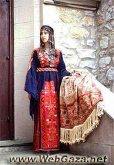 El Khalil Dress - A Dress from El Khalil with a rare early 20th century (Ghudfeh) scarf, District of Hebron (Al-Khalil).